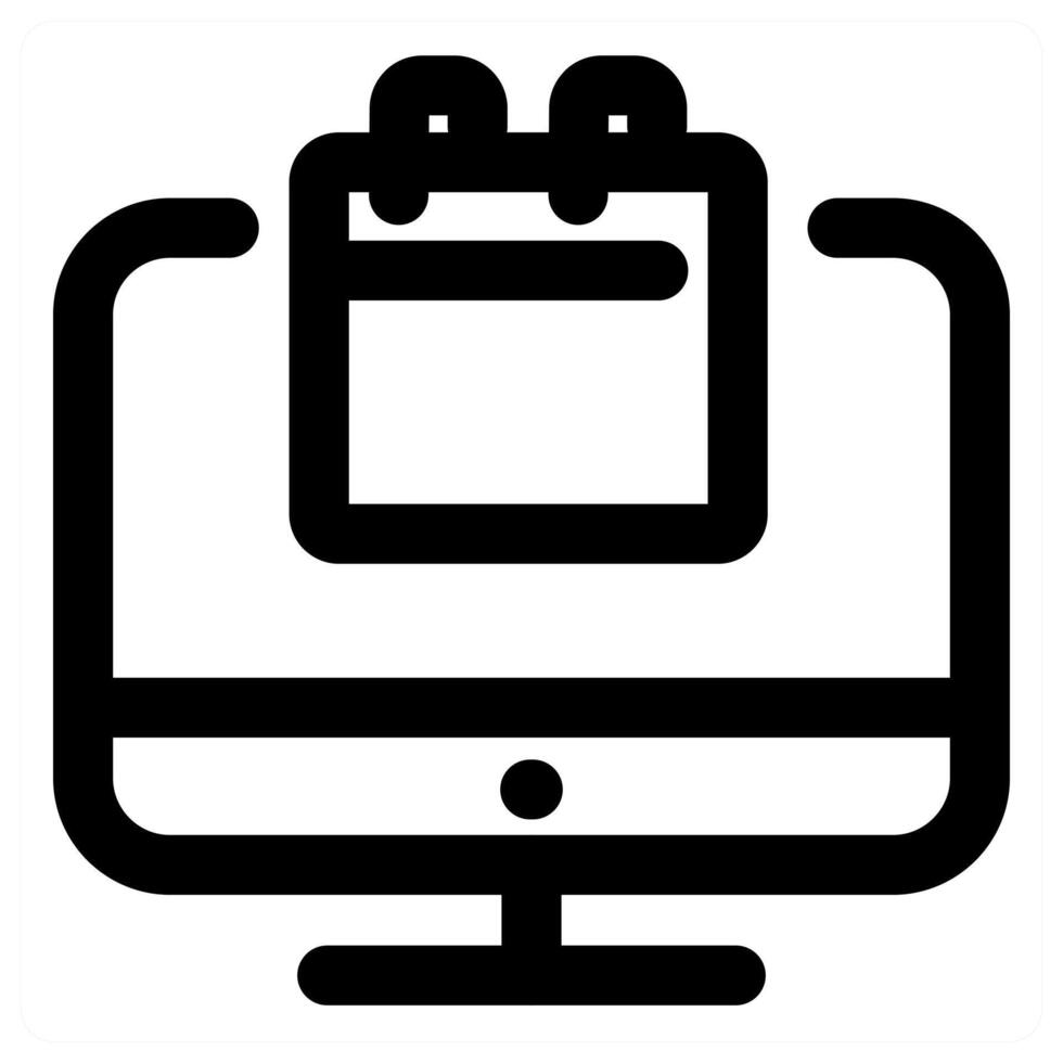 Laptop Calendar icon concept in black color vector