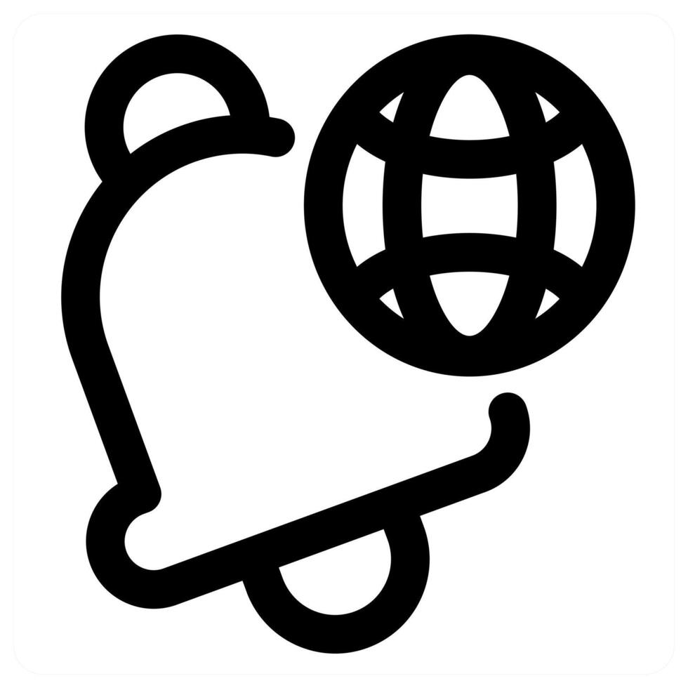 Global Notification and global icon concept in black color vector