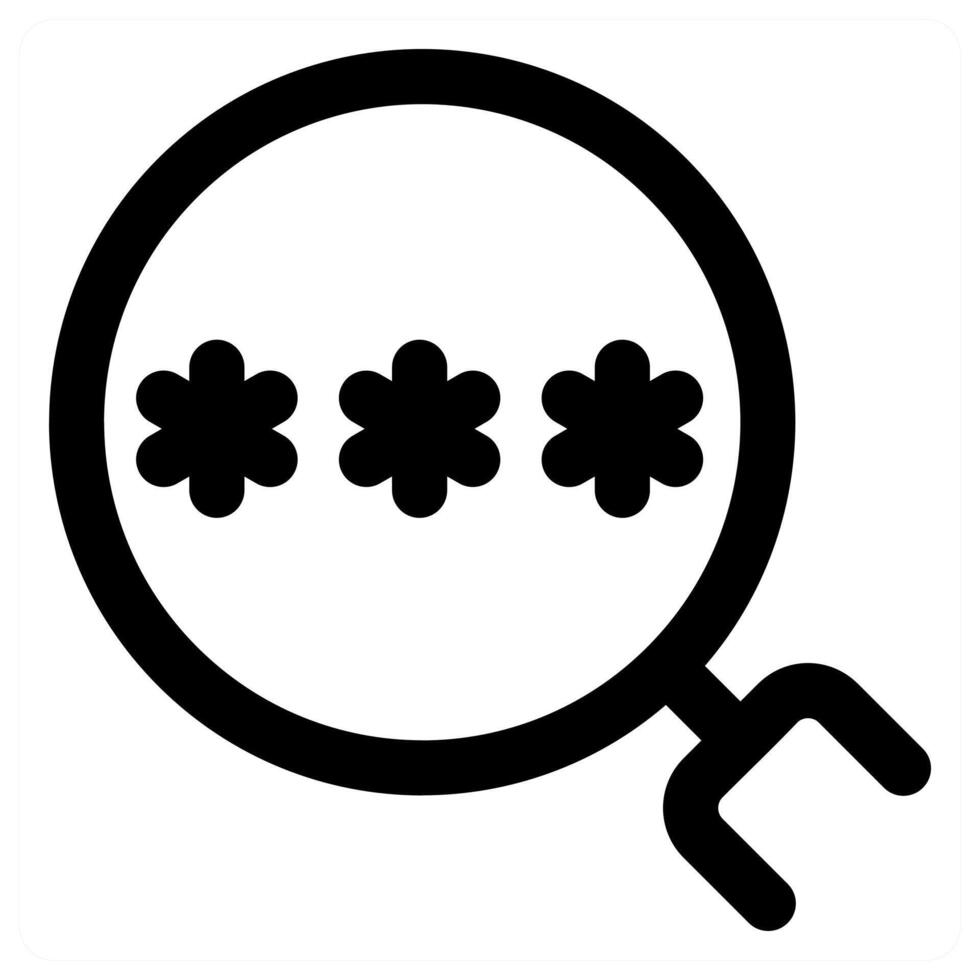 Search Password icon concept in black color vector