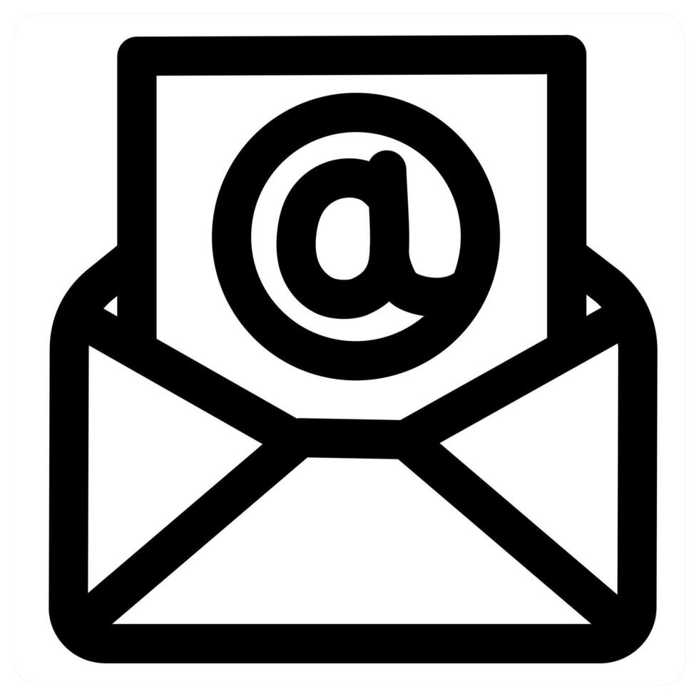 Email icon concept in black color vector