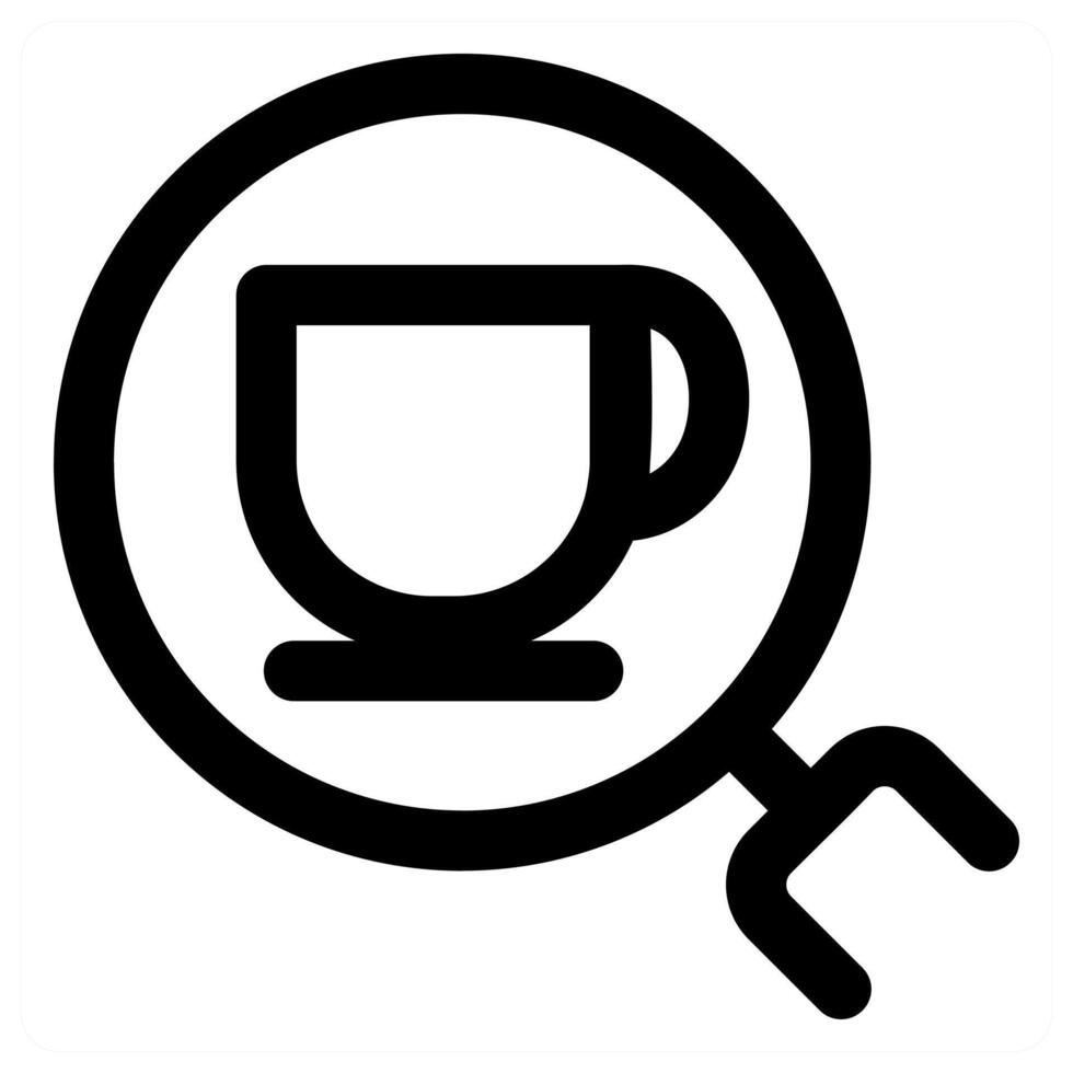 Search Tea icon concept in black color vector