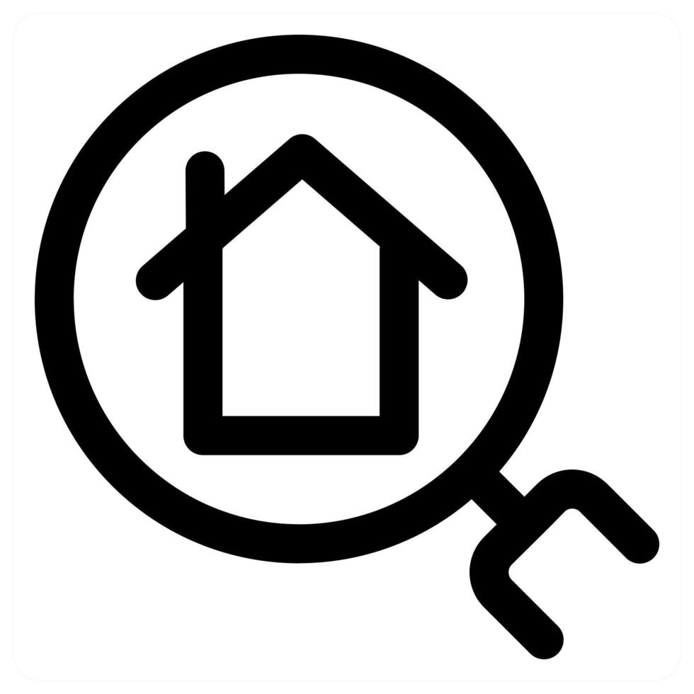 Home Search icon concept in black color vector