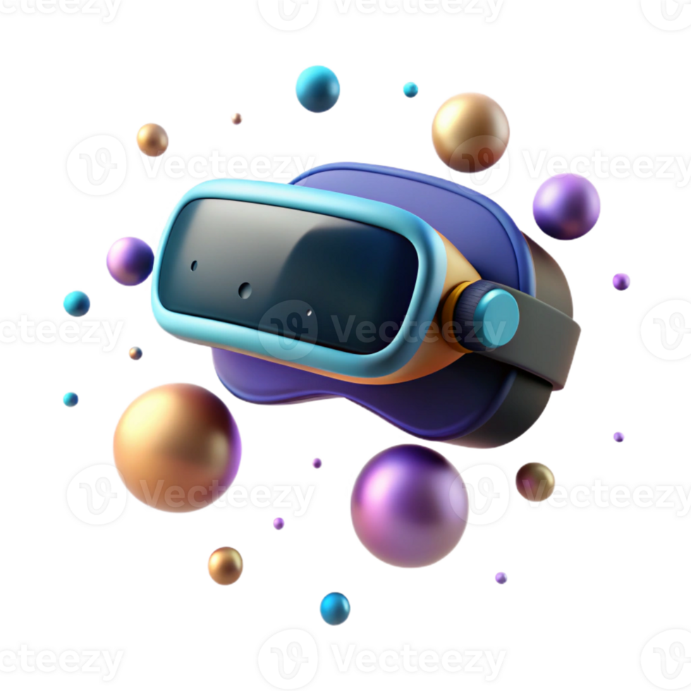 beautiful rustic A Virtual Reality Headset Floating in premium png