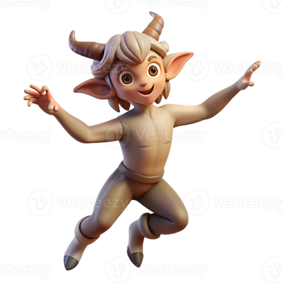 wonderful minimalist Satyr Dancing in Moonlit premium png