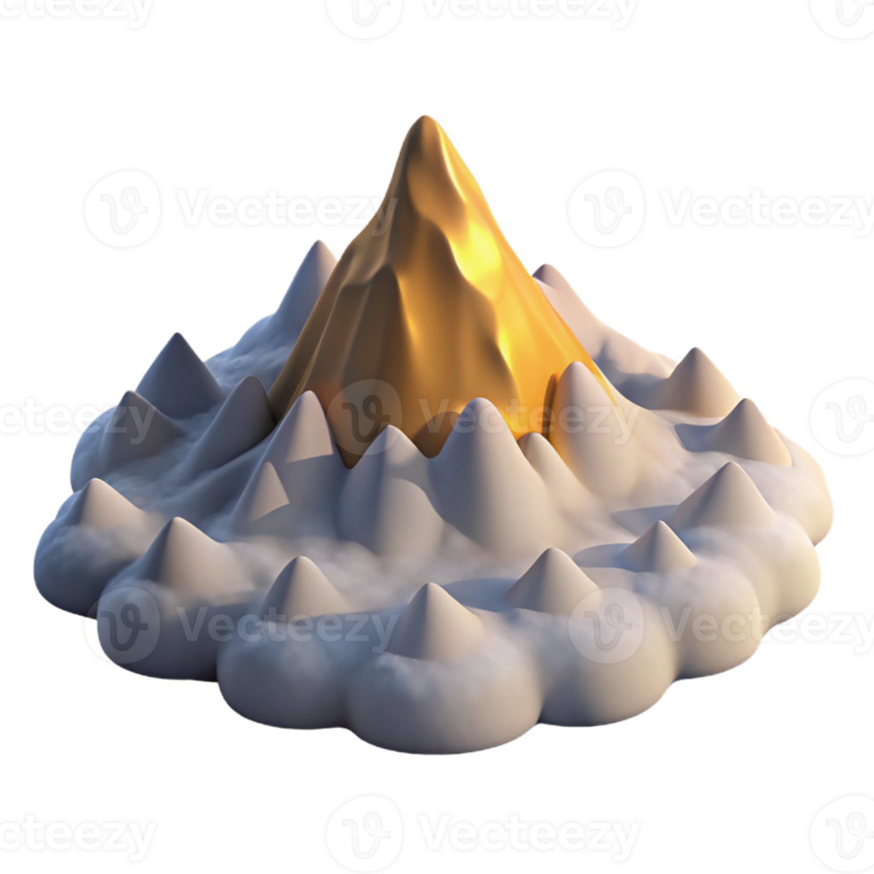 elegant contemporary A Mountain Peak Piercing Through a Sea high quality png