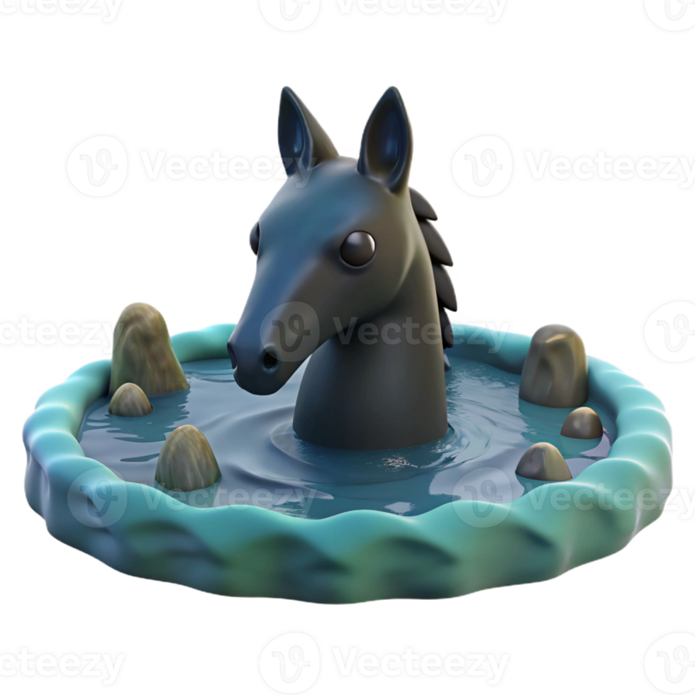 extraordinary rustic A Kelpie Emerging from a Lake Eerie 4K png