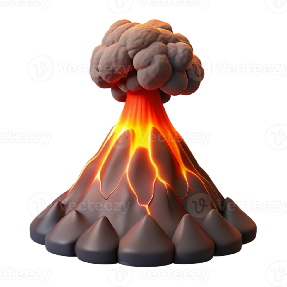 impressive minimalist A Volcanic Eruption Against a Night 4K png