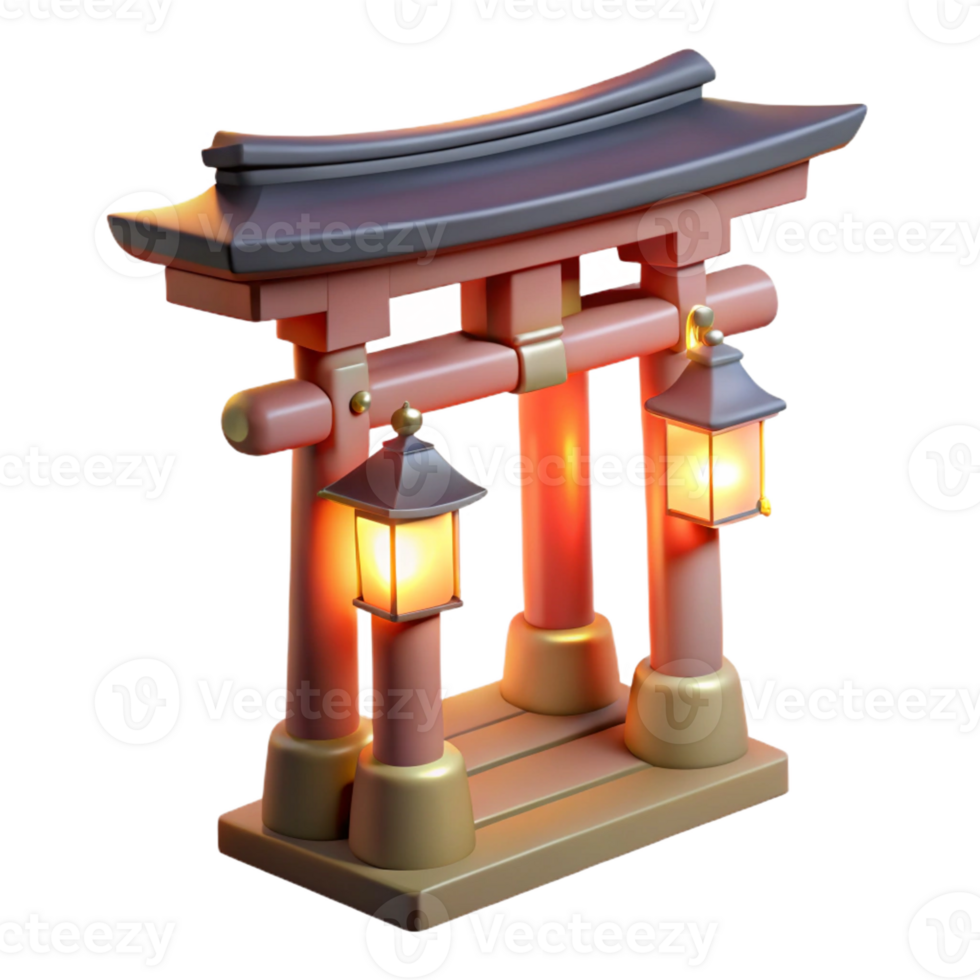 dramatic contemporary A Serene Japanese Shinto Shrine Nestled genuine png