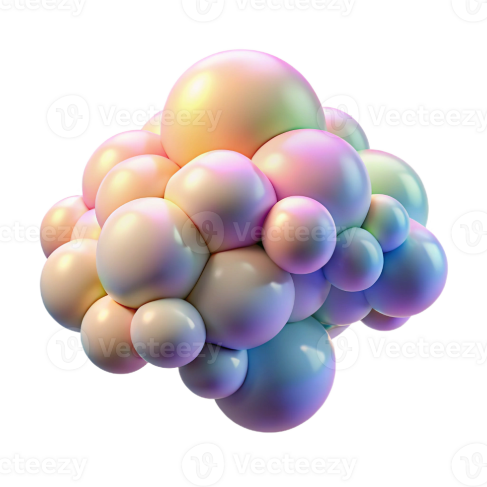 dramatic abstract A Cloud of Iridescent Bubbles Floating exclusive png