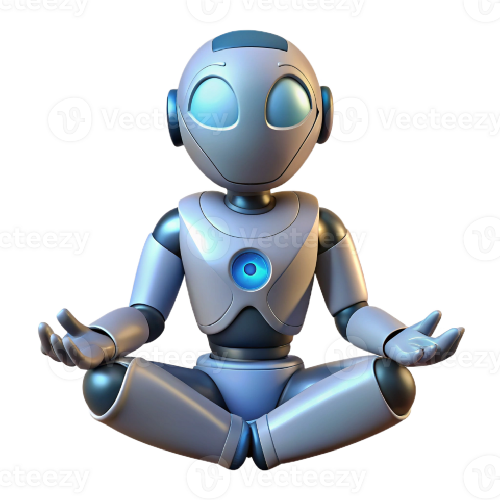 extraordinary abstract A Robot Meditating in a Peaceful 4K png