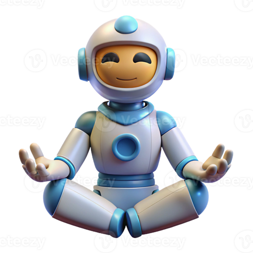 magnificent abstract A Robot Meditating in a Peaceful 4K png