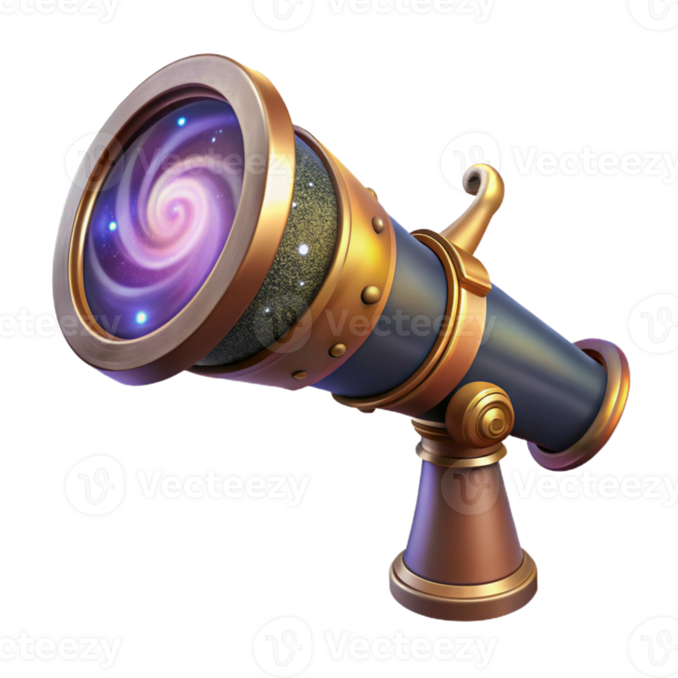 vibrant abstract A Steampunk Telescope Pointing Towards high resolution png