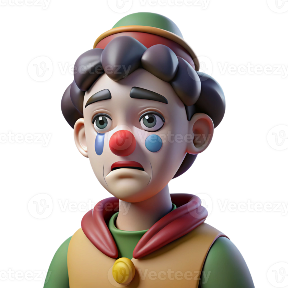 stunning creative A Melancholic Clown with Smudged high resolution png