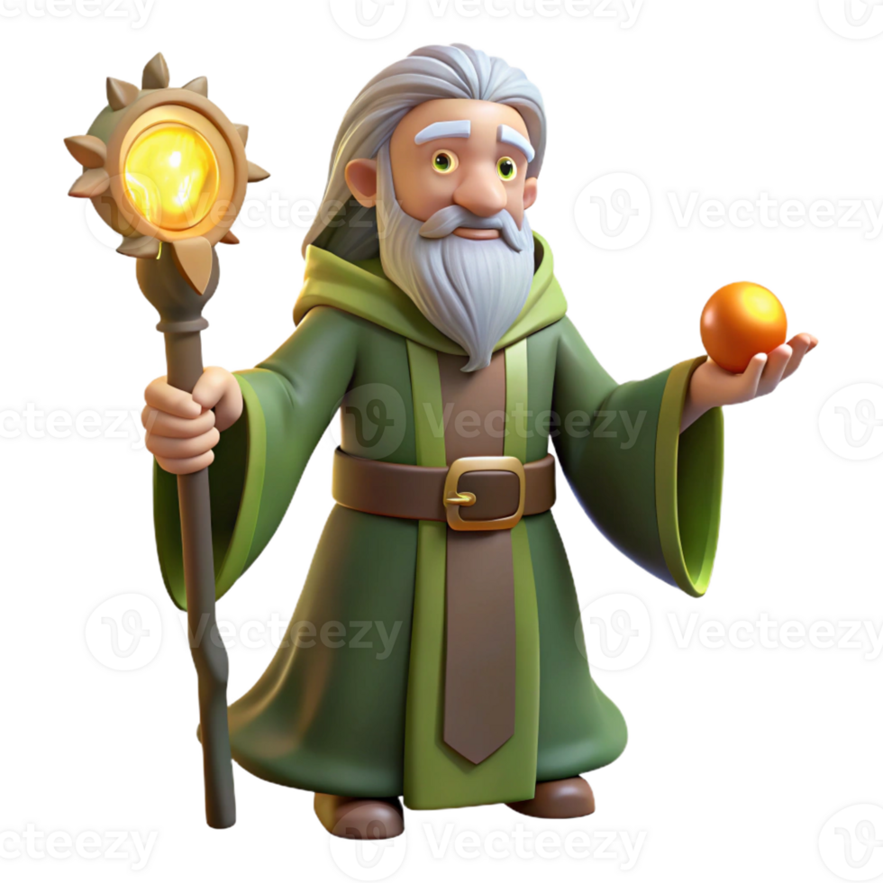 impressive traditional A Wise Old Druid Performing a Ritual detailed png