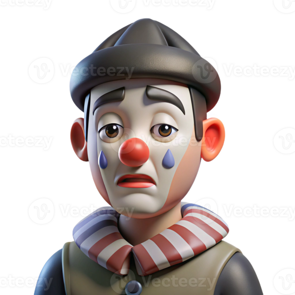 magnificent artistic A Melancholic Clown with Smudged original png