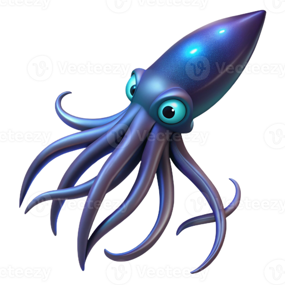wonderful rustic A Giant Squid Swimming in the Deep original png