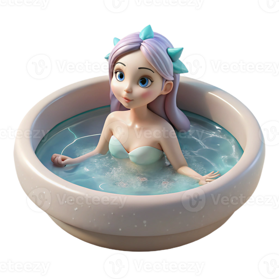 impressive creative A Nymph Bathing in a Crystal Clear premium png