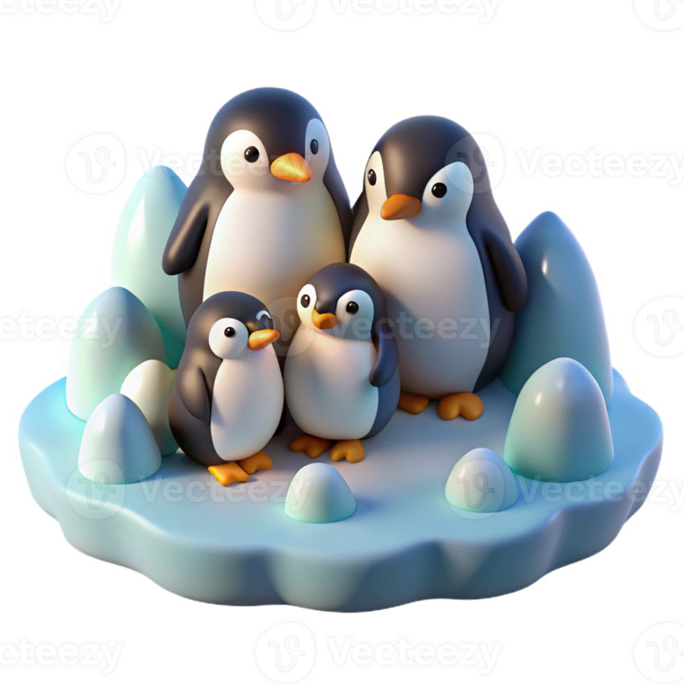 vibrant minimalist A Group of Penguins Huddled Together on high resolution png