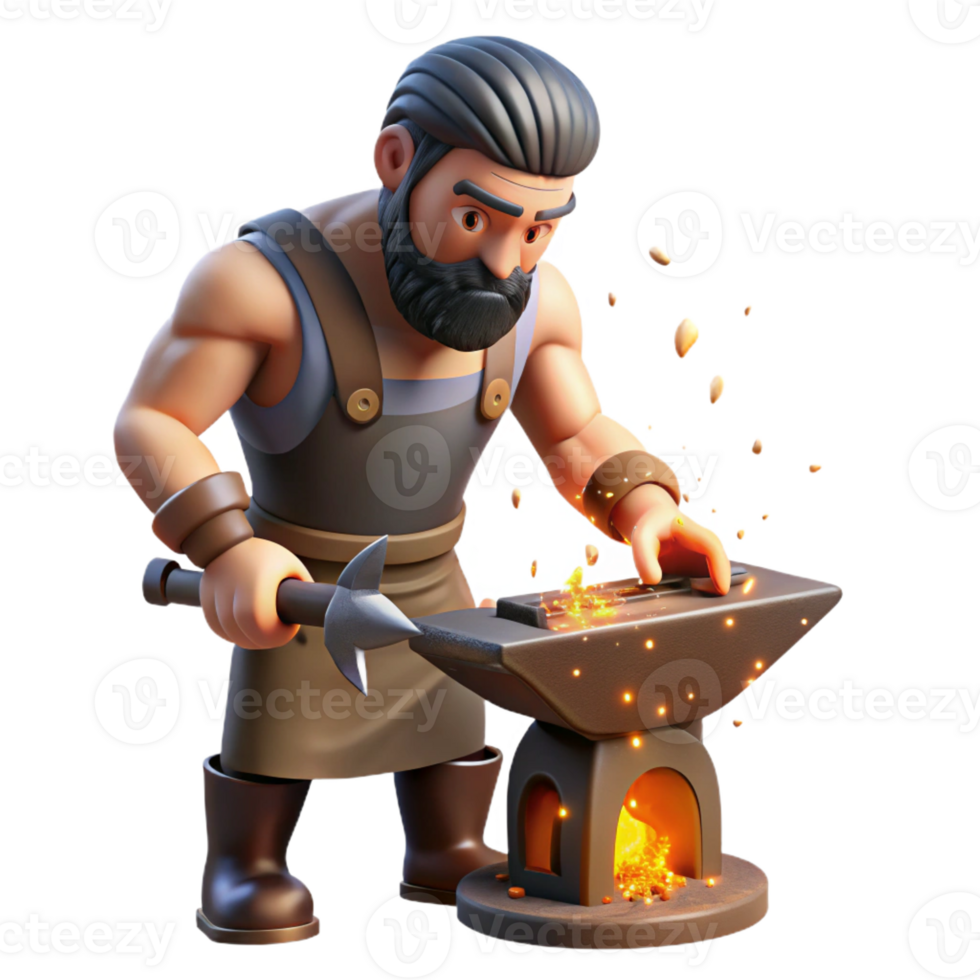magnificent artistic A Stoic Hephaestus Working at His detailed png