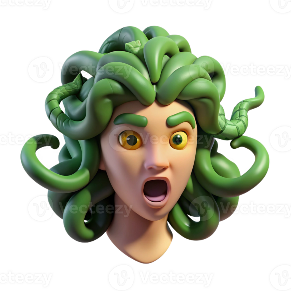 extraordinary rustic A Fearsome Gorgon with Snakes for detailed png