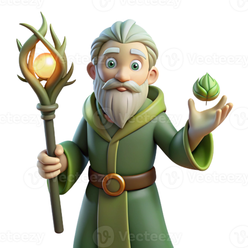 serene abstract A Wise Old Druid Performing a Ritual original png