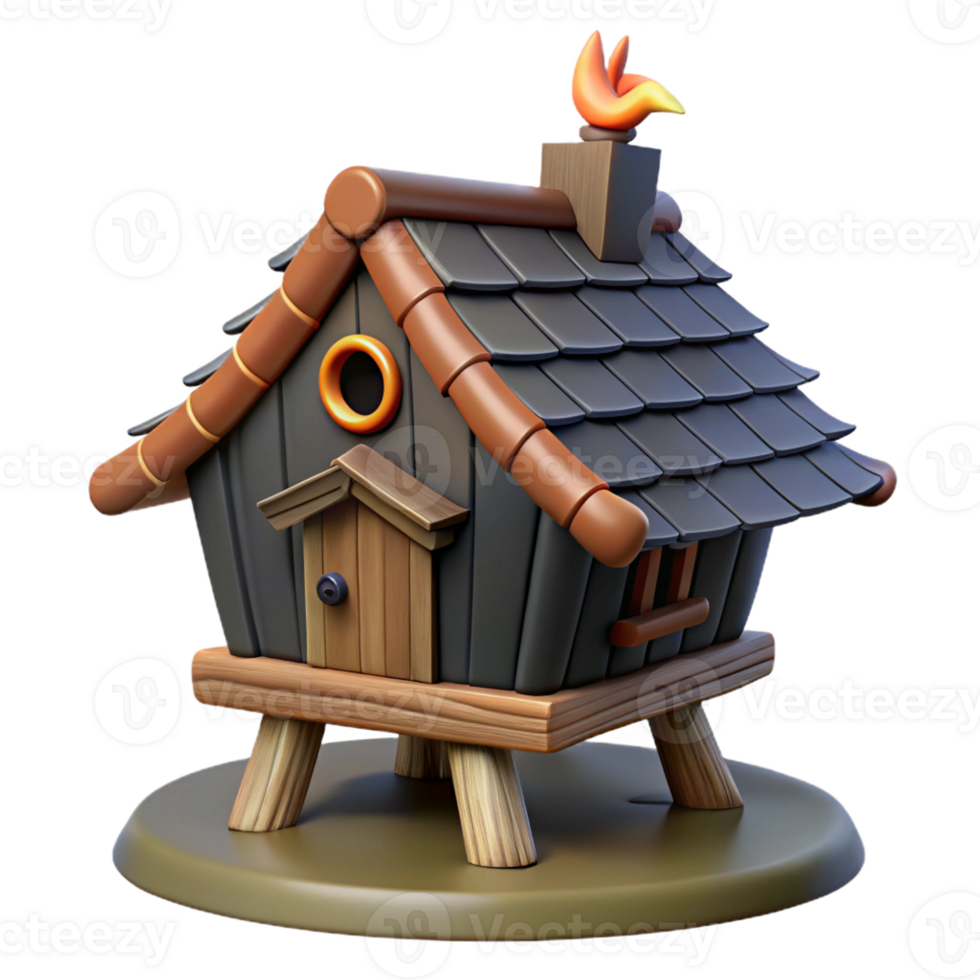 impressive minimalist Baba Yaga S Hut Standing on Chicken high resolution png