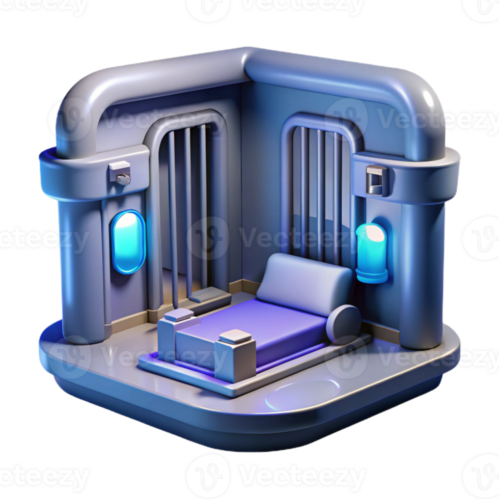 stunning classic A Futuristic Prison Cell Cold and 4K png