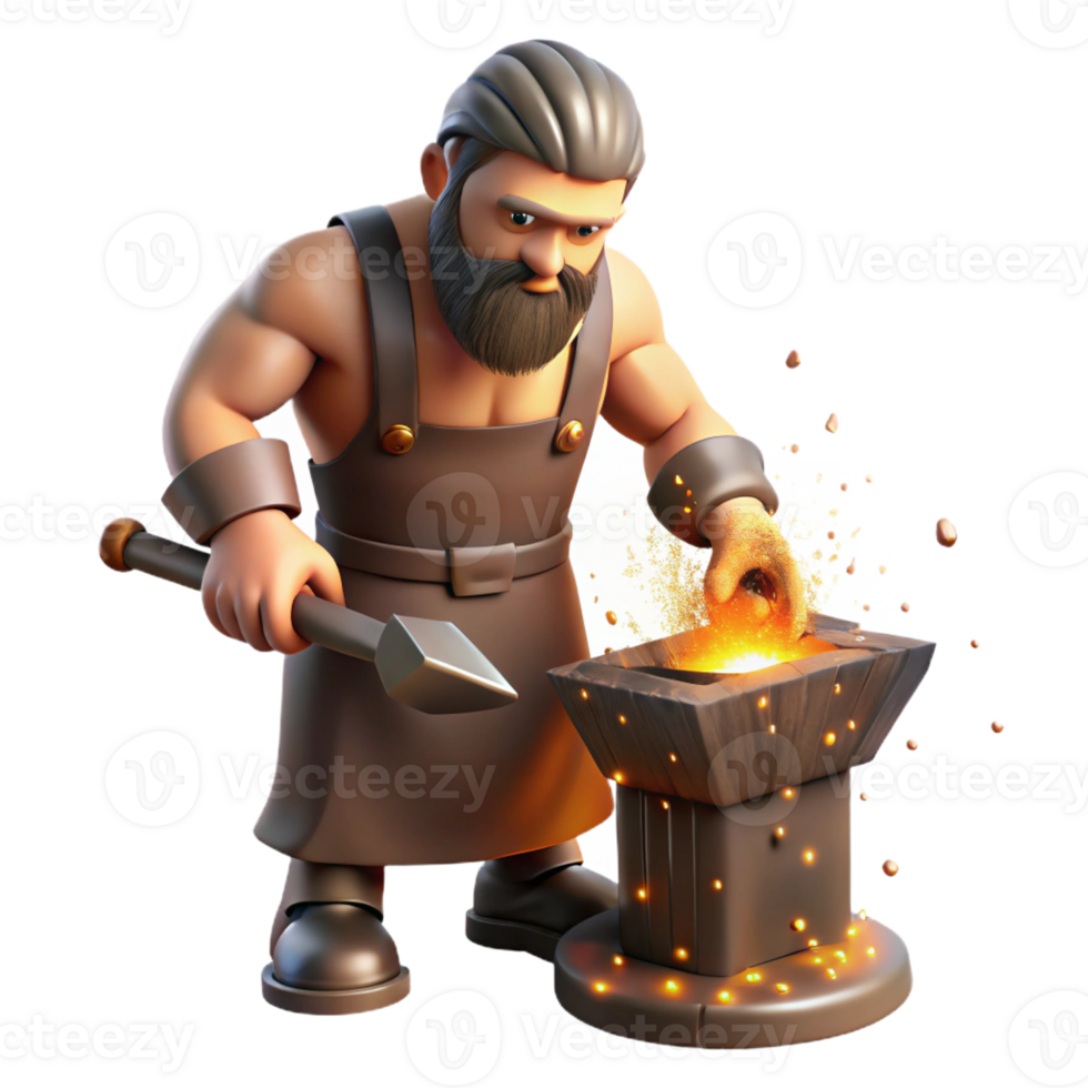 stunning creative A Stoic Hephaestus Working at His original png