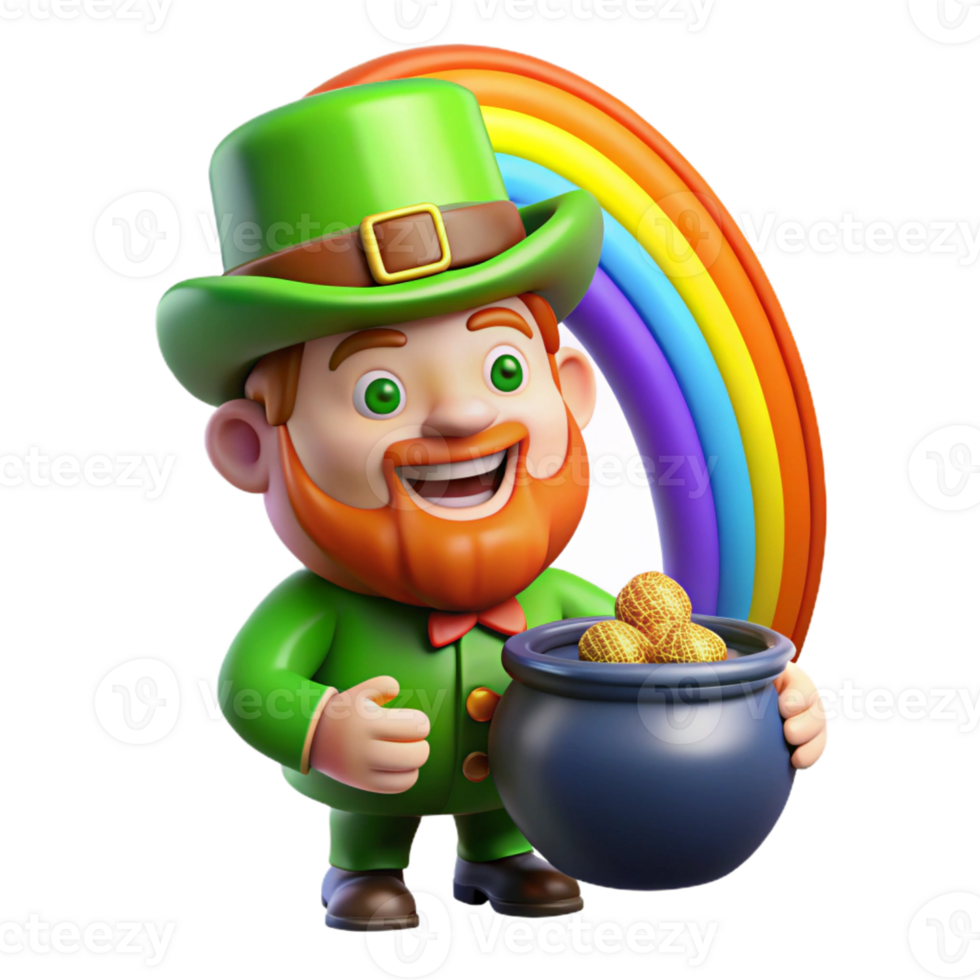 beautiful minimalist A Mischievous Leprechaun Hiding a Pot professional png