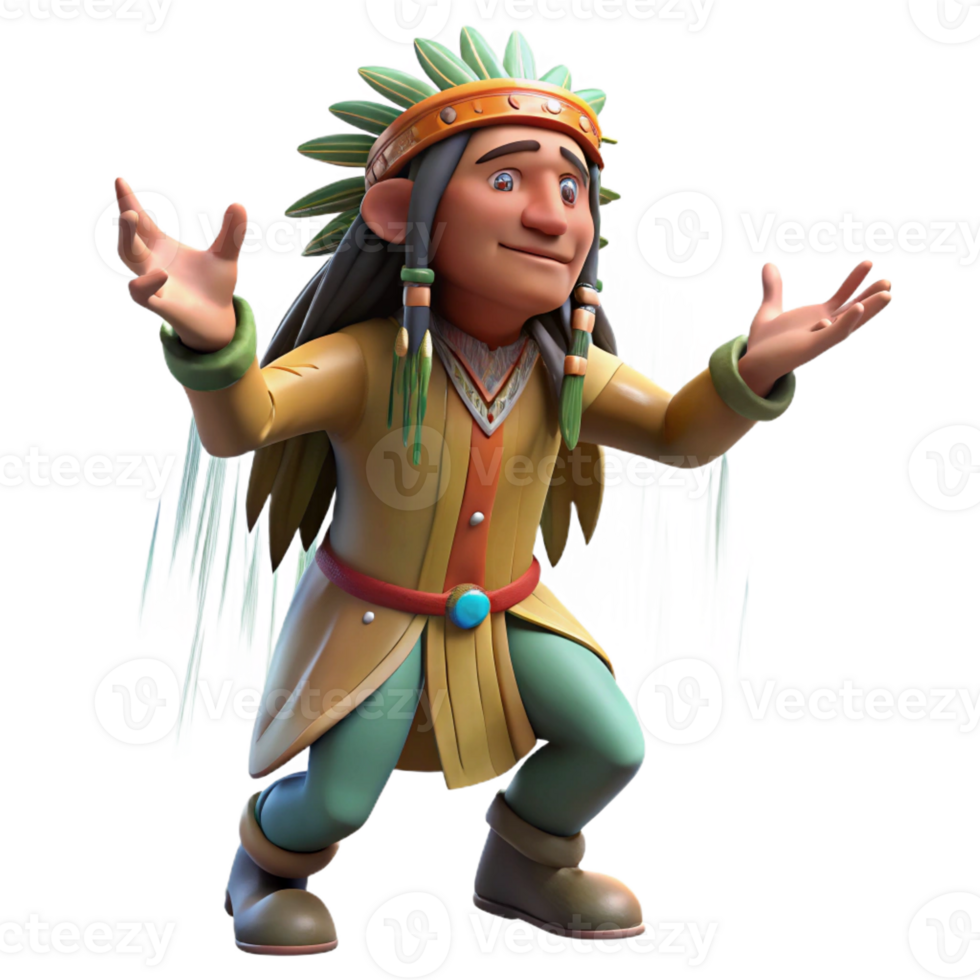 magnificent contemporary A Wise Native American Shaman high quality png
