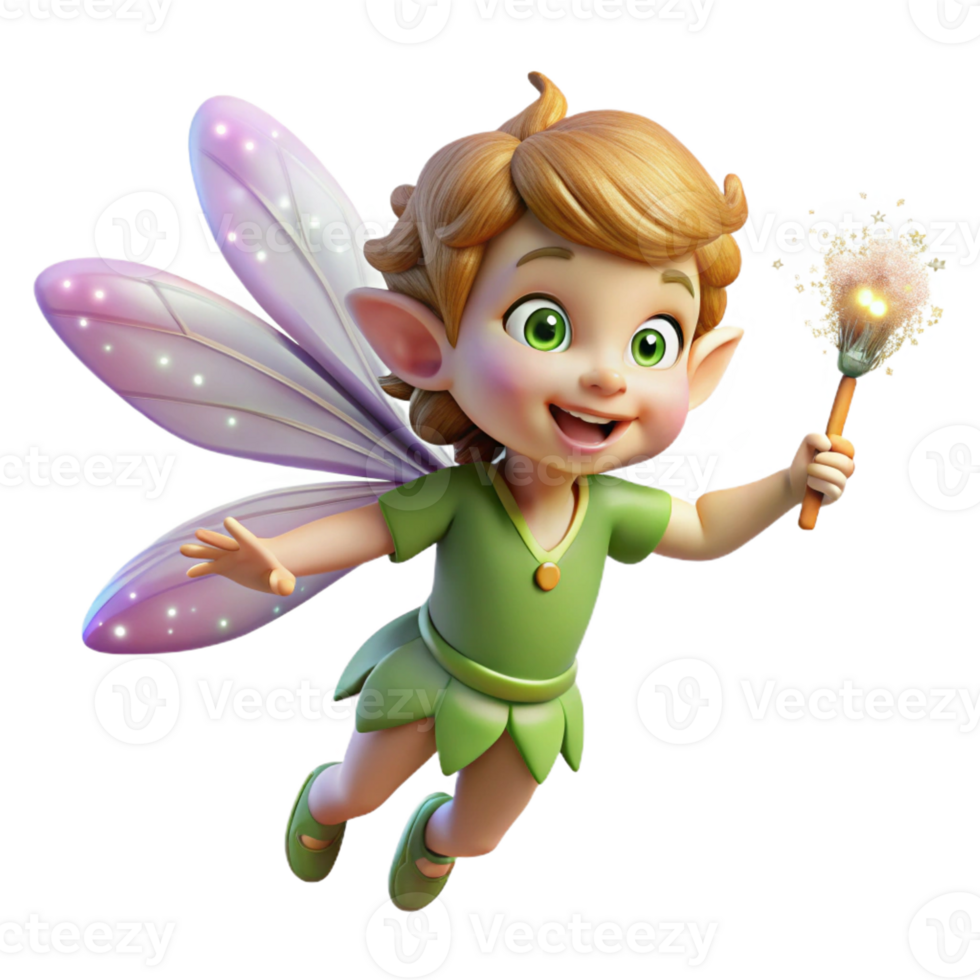 impressive artistic A Mischievous Pixie with Dragonfly exclusive png