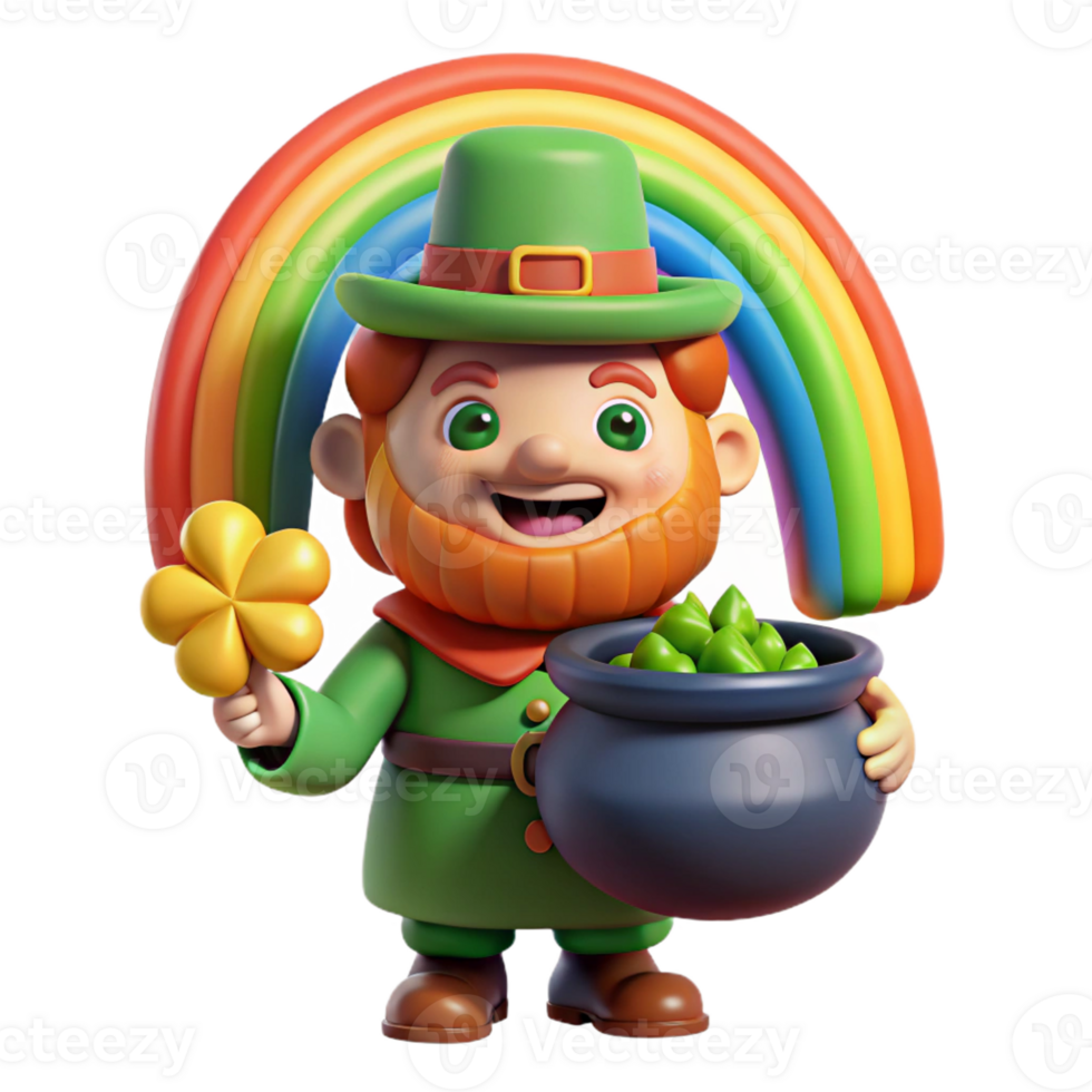 elegant rustic A Mischievous Leprechaun Hiding a Pot high resolution png