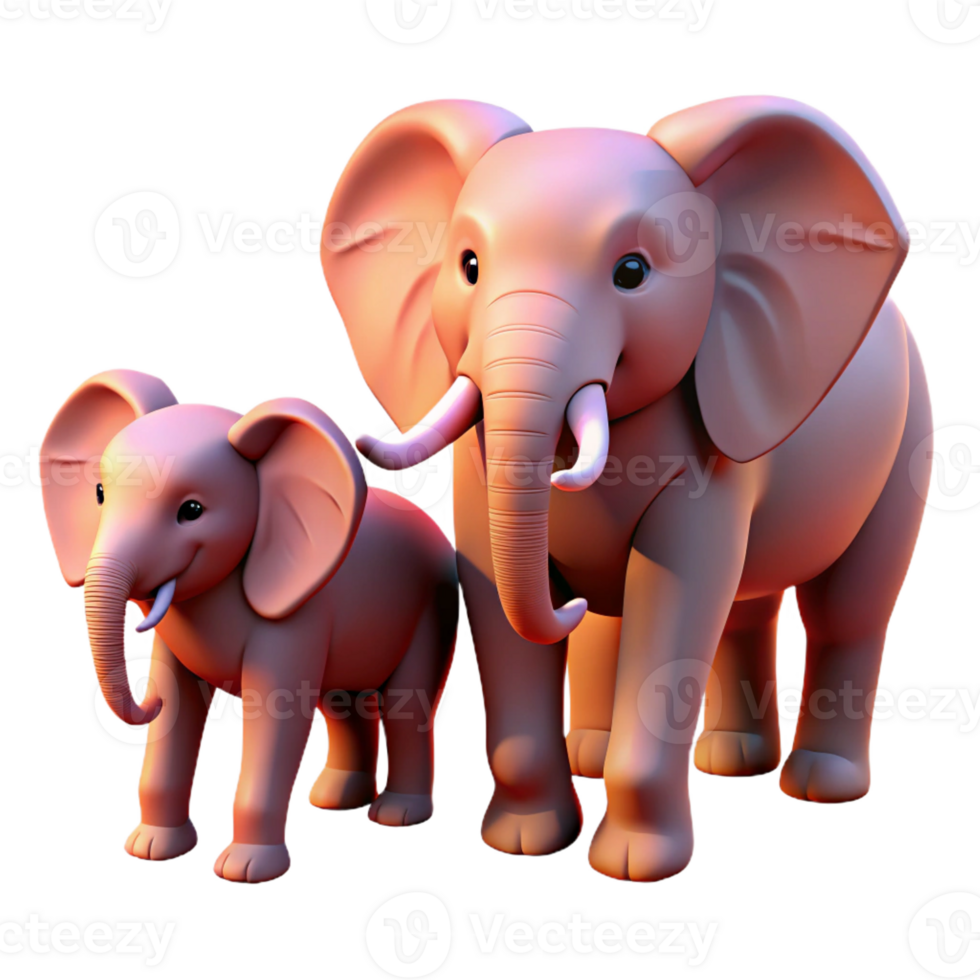 wonderful minimalist Elephant Family Walking Through authentic png