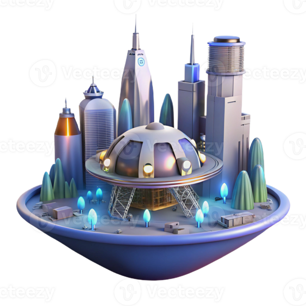 impressive minimalist A Spaceship Landing on a Futuristic high resolution png