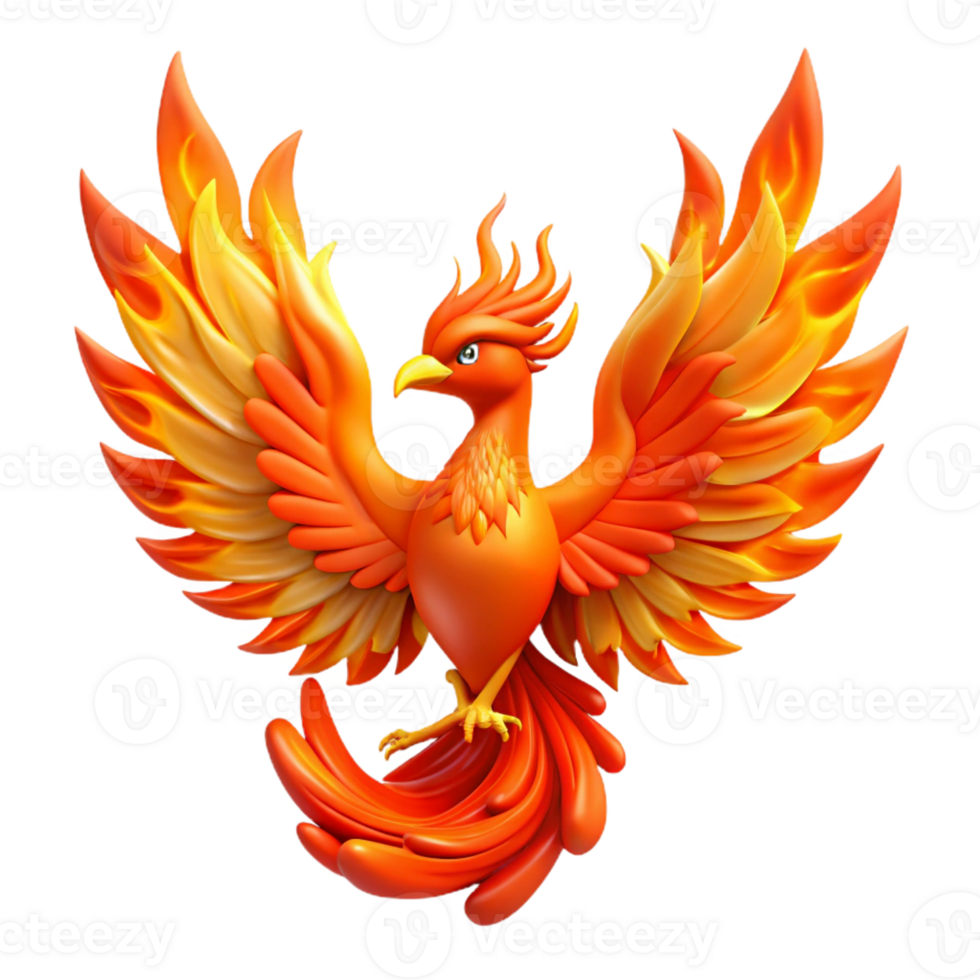 magnificent vintage A Majestic Phoenix Rising from a Pyre high resolution png