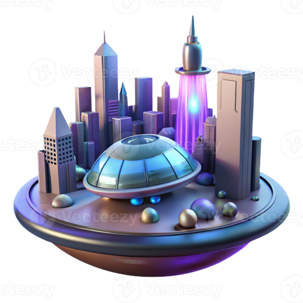 wonderful minimalist A Spaceship Landing on a Futuristic detailed png