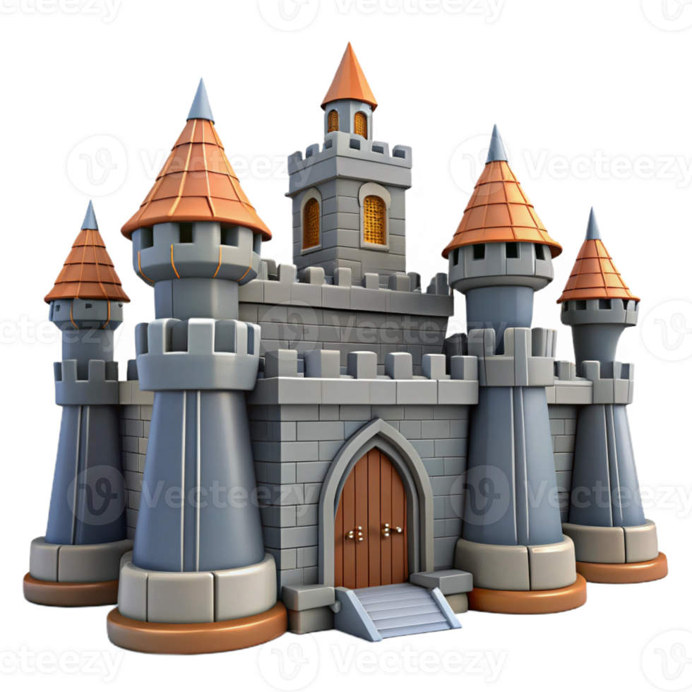 vibrant artistic A Medieval Castle Towering Stone high resolution png