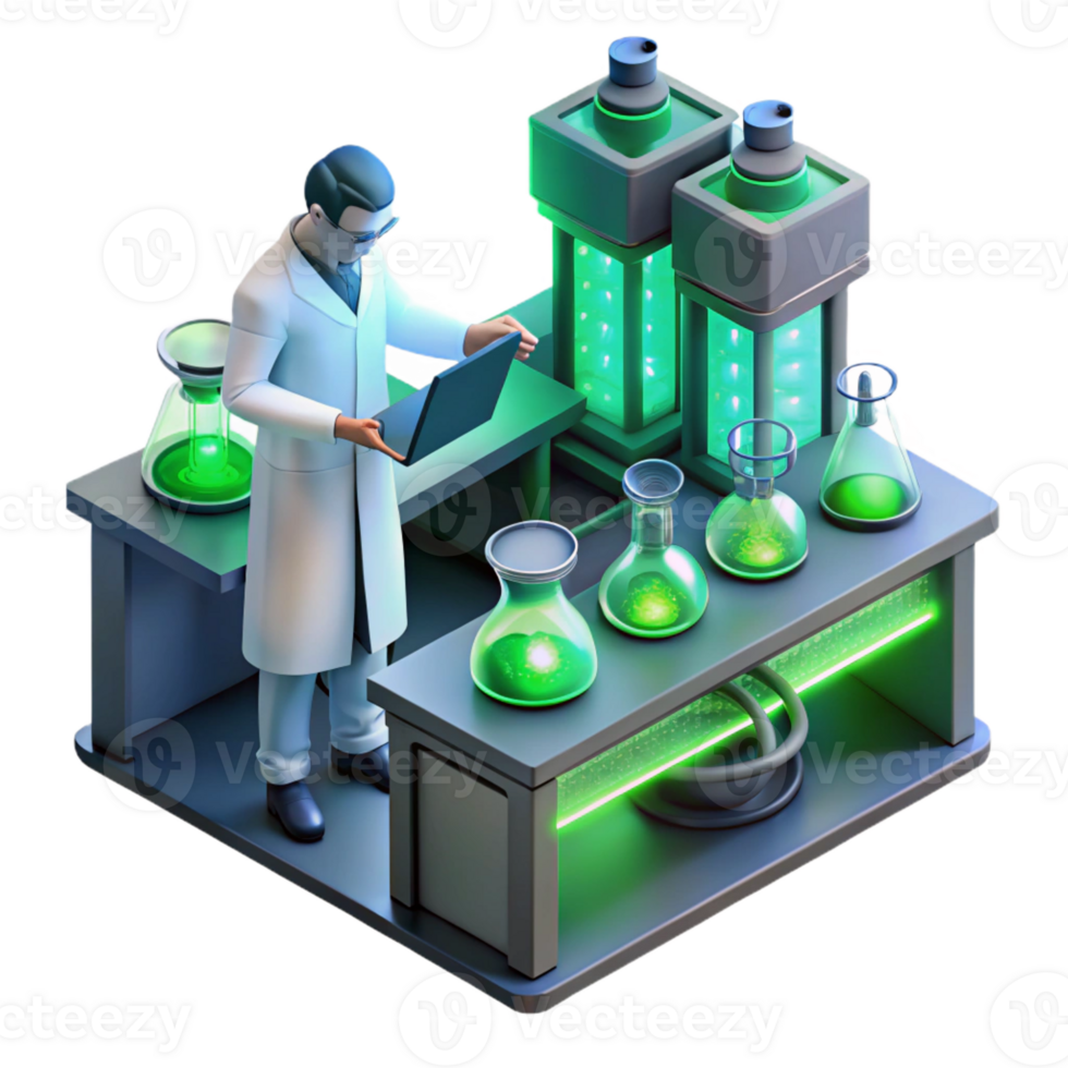 impressive vintage A Futuristic Laboratory Filled with professional png