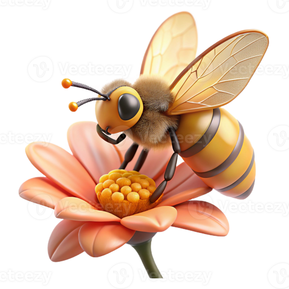 extraordinary modern A Close Up of a Bee Collecting Pollen premium png