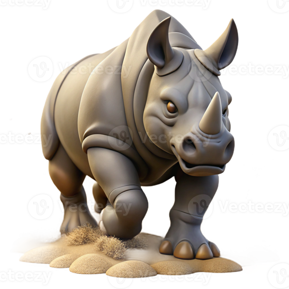 extraordinary classic A Powerful Rhinoceros Charging Through authentic png