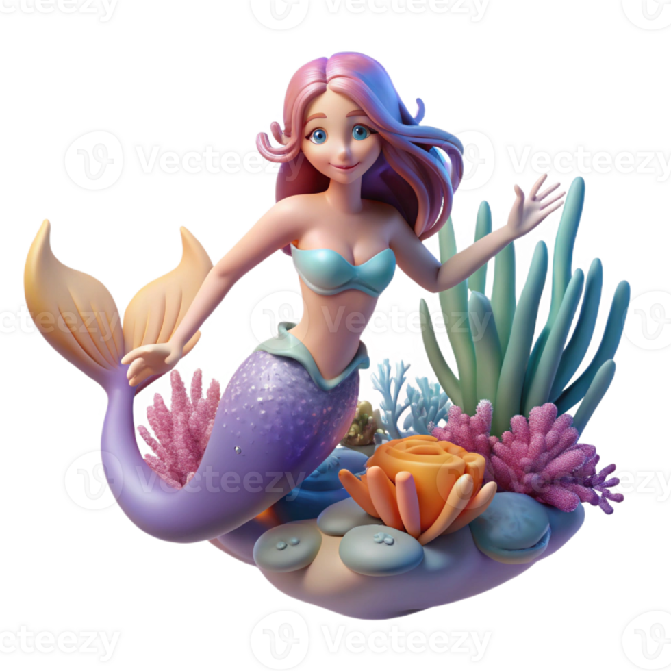magnificent contemporary A Graceful Mermaid Swimming Through a original png