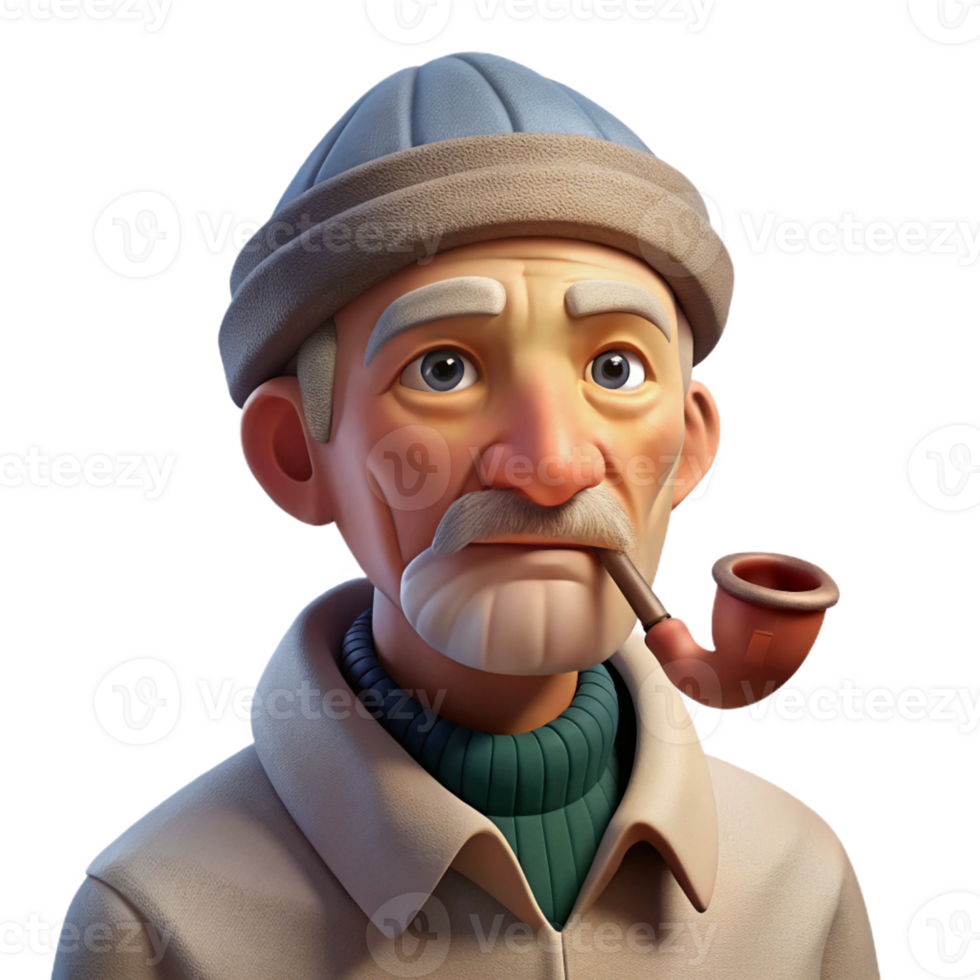 stunning contemporary An Elderly Man with Deep Wrinkles and premium png