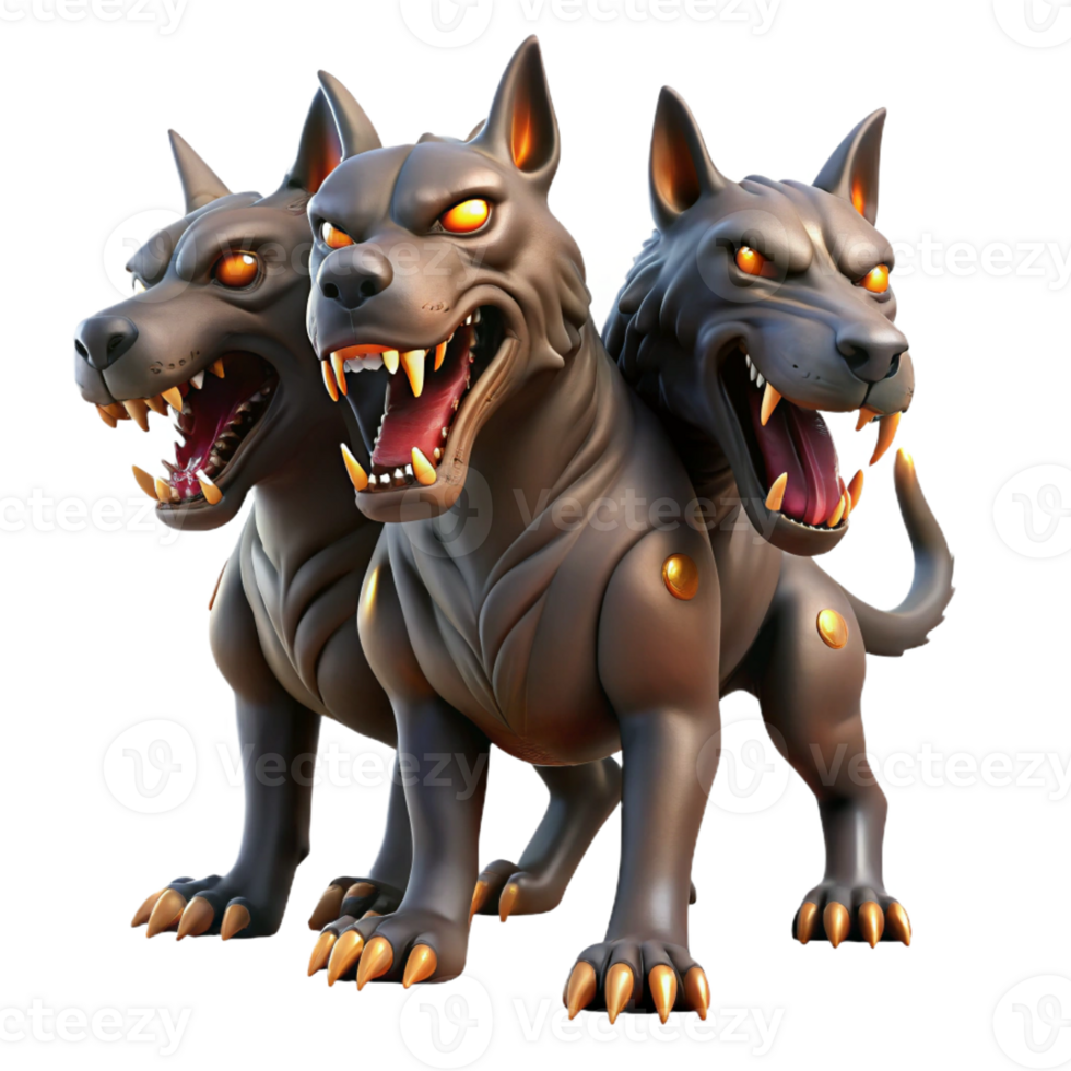 impressive classic A Terrifying Greek Cerberus the Three detailed png