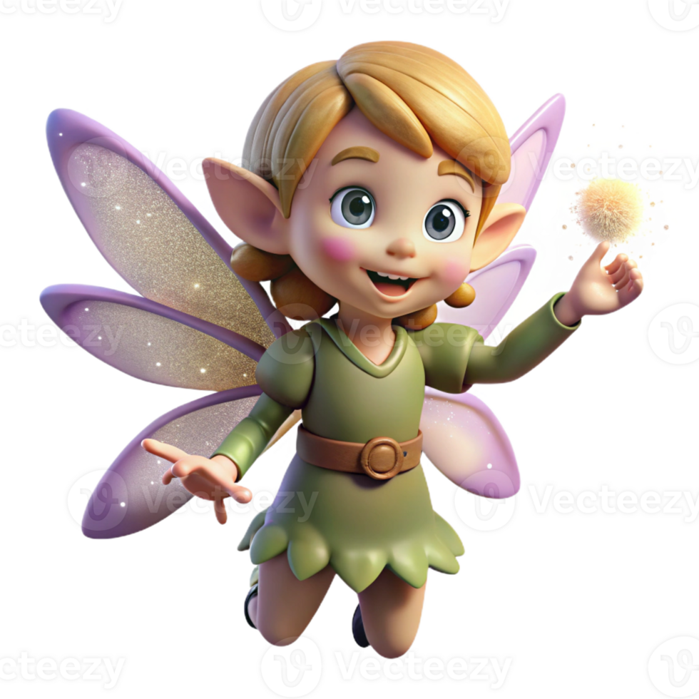 magnificent contemporary A Mischievous Pixie with Dragonfly high resolution png