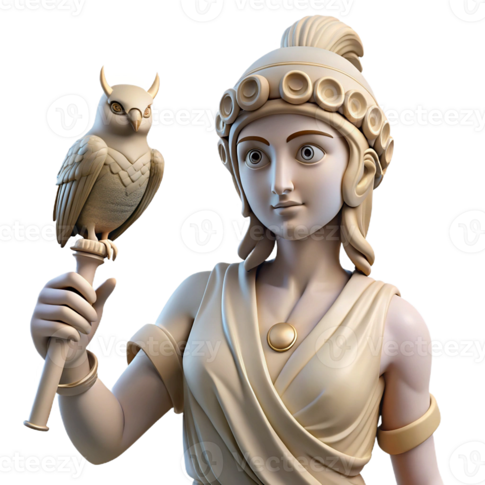 wonderful classic A Wise Athena Holding an Owl Stoic original png