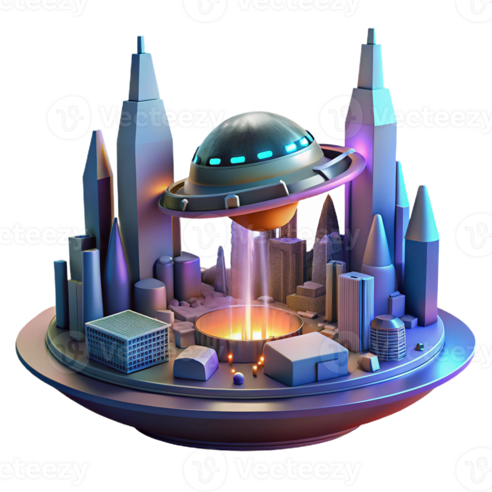magnificent traditional A Spaceship Landing on a Futuristic detailed png