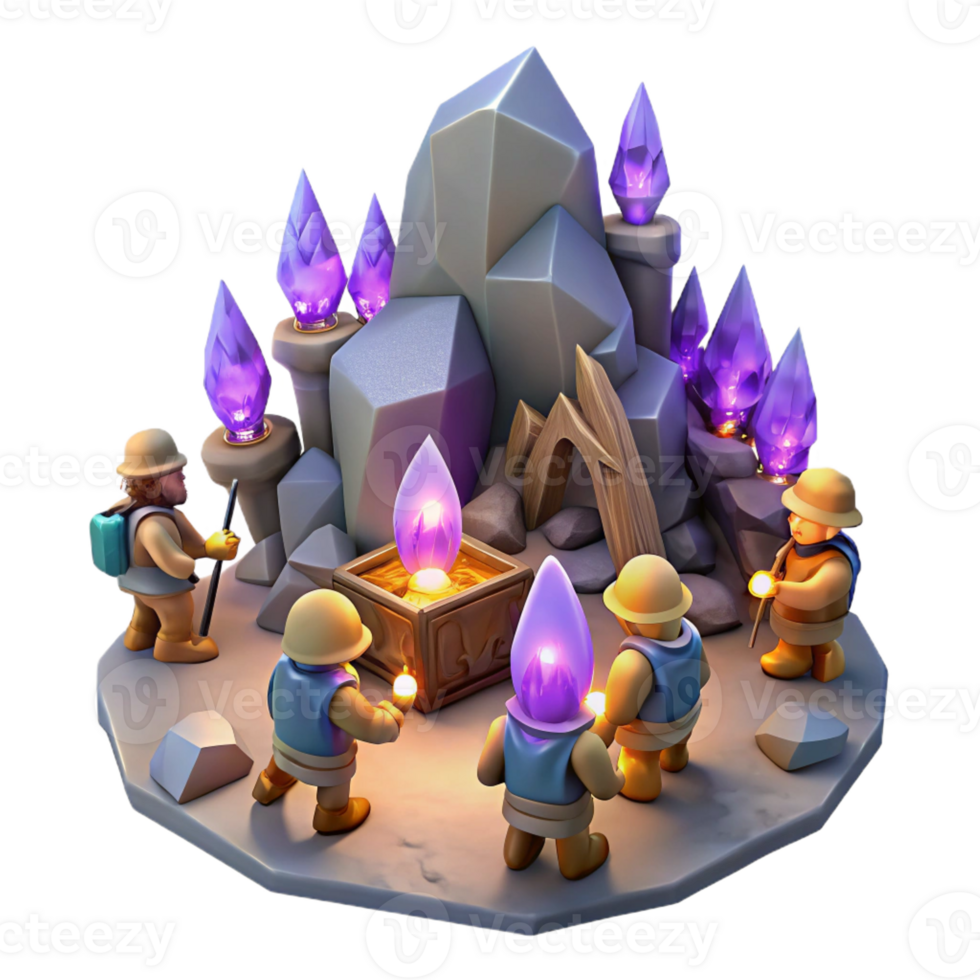 impressive rustic A Group of Dwarves Mining for Gems in premium png