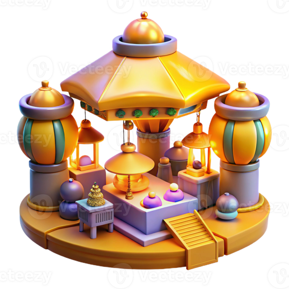 beautiful creative A Futuristic Marketplace Filled with original png