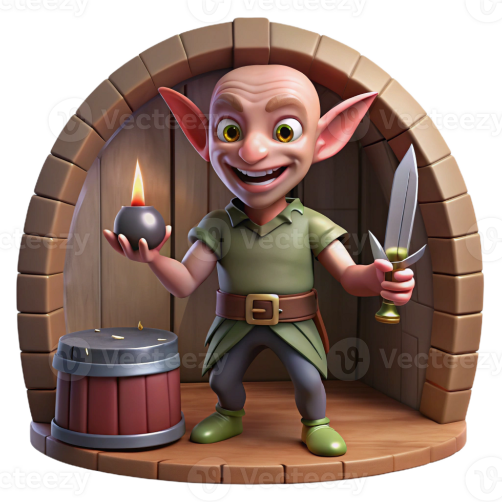 beautiful classic A Mischievous Imp Stealing a Jeweled high quality png