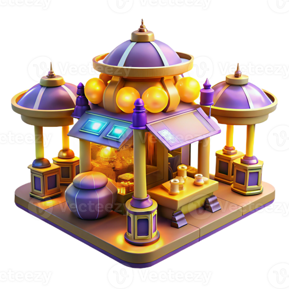 beautiful traditional A Futuristic Marketplace Filled with premium png